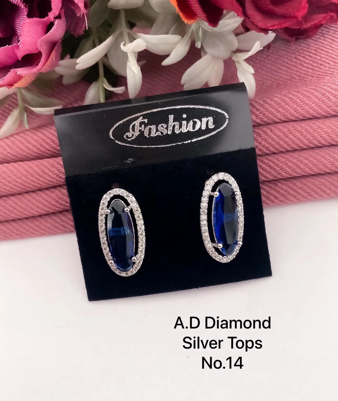 Designer Single AD Diamond Silver Tops 2 Wholesale Shop In Surat
